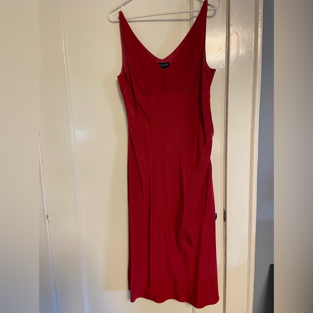 100% Silk Timeless Red Evening Dress